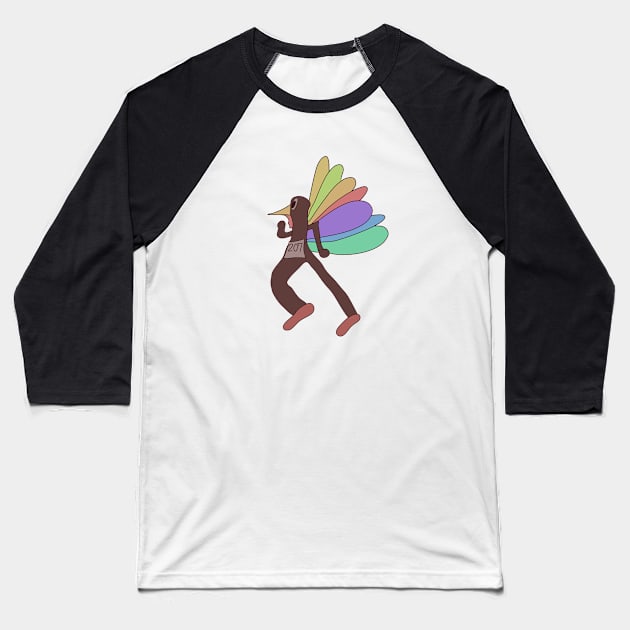 Turkey Trotting Baseball T-Shirt by Sci-Emily